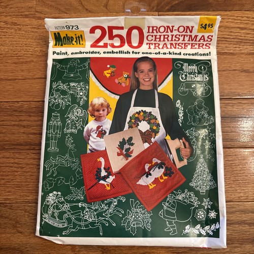 Vintage 1992 Butterick Iron On Transfers Christmas Make It! Patterns 973
