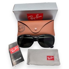 Ray-Ban Jackie Ohh Sunglasses RB 4101 601/58 Gloss Black Green Polarized w/case