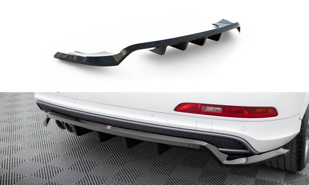 Splitter Arrière Maxton avec Barre Verticale pour Audi Q3 8U S-Line Black Sport