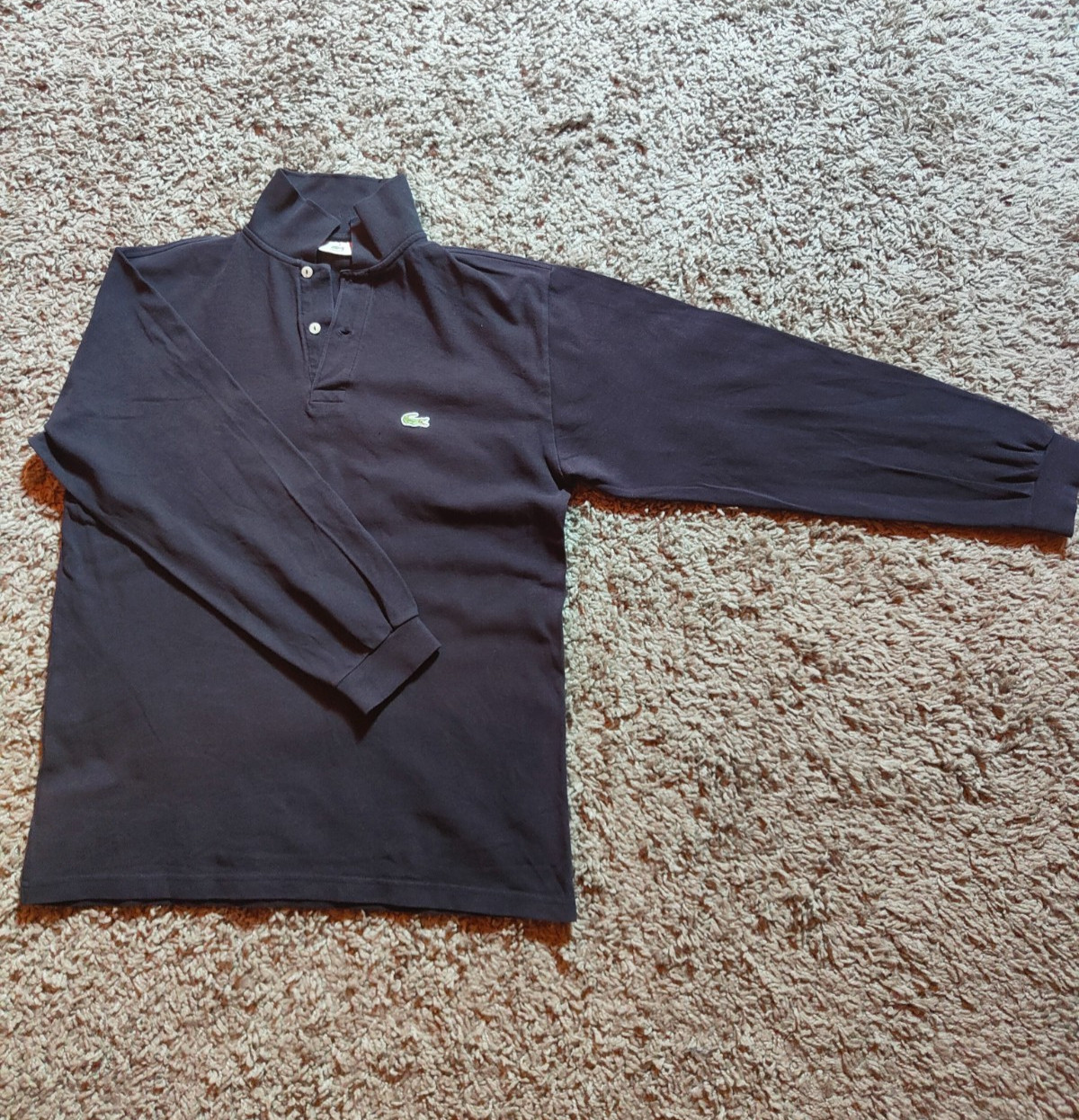 Polo Uomo LACOSTE Maniche Lunghe Nero Cotone Casual Vintage Taglia XL / 6