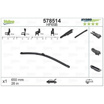 Valeo Scheibenwischer vorne rechts 1917856 6M2J17528AA 6M2JS17528AA 24698599