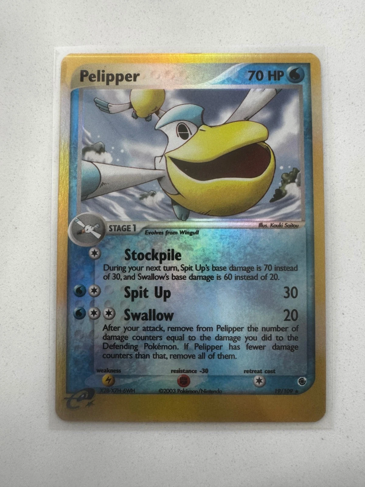 Pelipper 19/109 Ruby and Sapphire Reverse Holo - near mint condition!