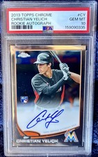 2013 Topps Chrome # CY Christian Yelich Rookie RC On-Card Auto PSA 10 Gem Mint. rookie card picture