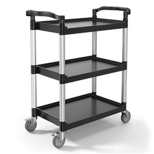 VEVOR Heavy Duty Utility Cart 300 lbs Capacity 3-tier Service Cart with Wheels