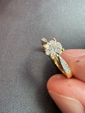 Diamond Ring, 0.25 CT + 18K gold, UK size O