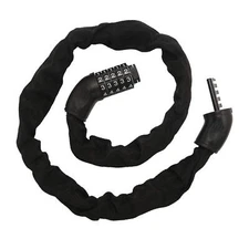 Candado de cadena de bicicleta resistente con combinación de 5 dígitos