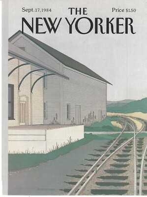 New Yorker Magazine Cover Only  September 17 1984 Simpson Rural Train Station