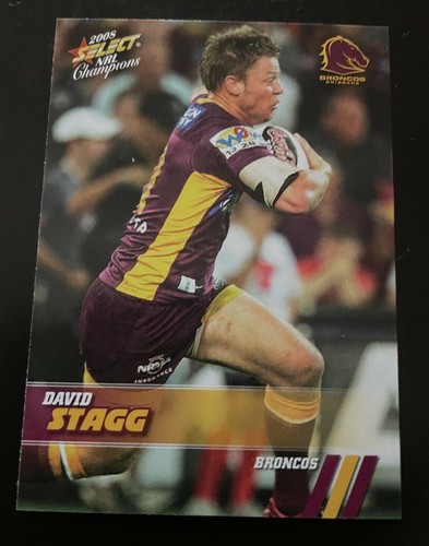 NRL 2008 Select Champions Trading Card #11 David Stagg Brisbane Broncos