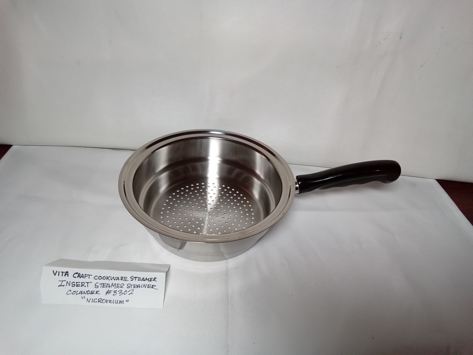 VITA CRAFT COOKWARE NICROMIUM STEEL INSERT STEAMER STRAINER COLANDER