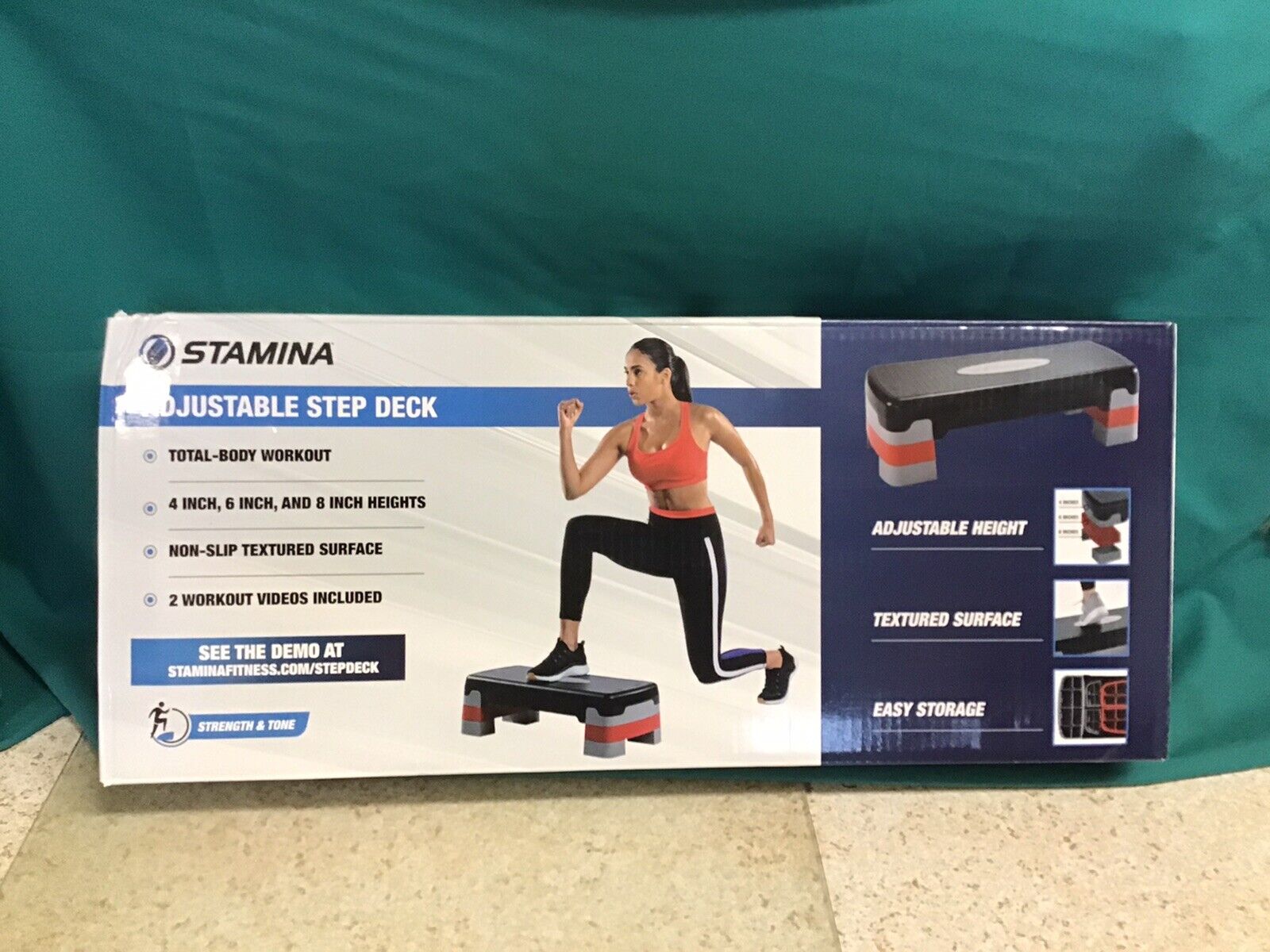 Stamina 3-Level Aerobic Step Deck stepper adjust 4-6-8 workout