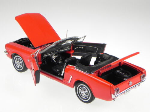 Ford Mustang Convertible 1964 1/2 red diecast model car 12519 Welly 1/18 - Picture 2 of 7