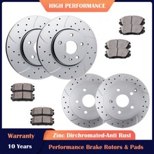 Front Rear Brake Rotors and Pads for 2010-17 Chevrolet Equinox GMC Terrain 5 Lug