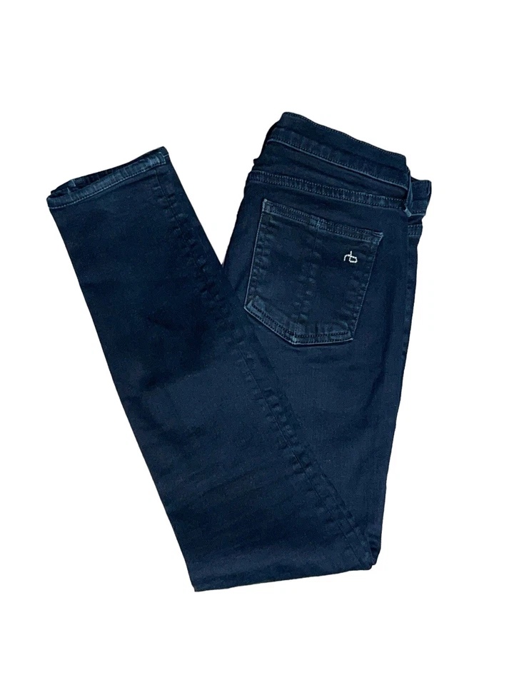 Rag & Bone Coal Dark Blue Cropped Skinny Jeans Women's Style # W1502K520 Size 25 - Image 3 of 4