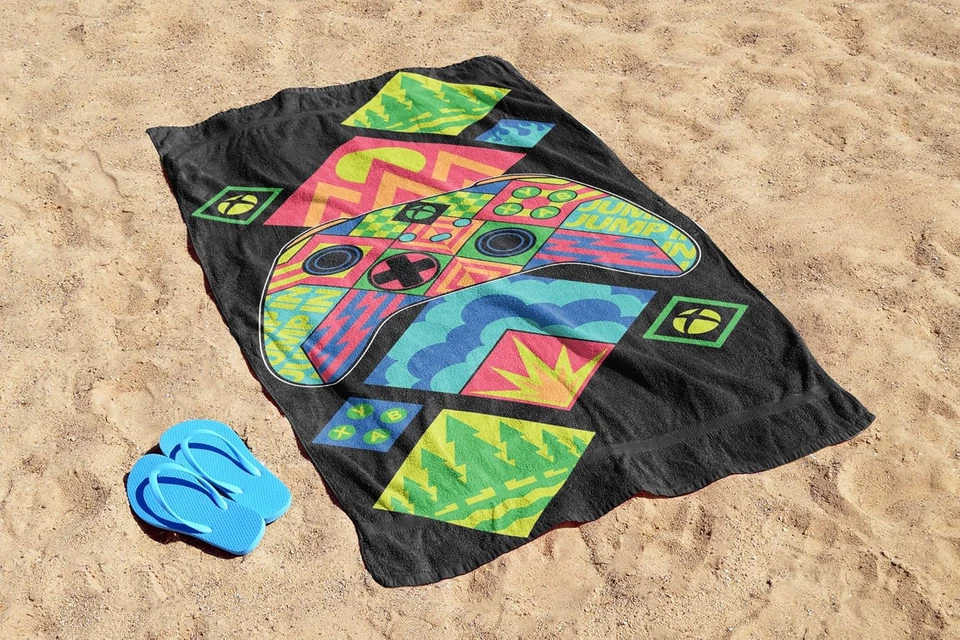 Детское пляжное полотенце для ванны бассейна Xbox — супермягкий и впитывающий контроллер для видеоигр 1 - Изображение 4 из 4