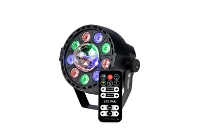 ColorKey Party Light FX   Compact LED Wash with Motorized RGB Party Bulb Effect