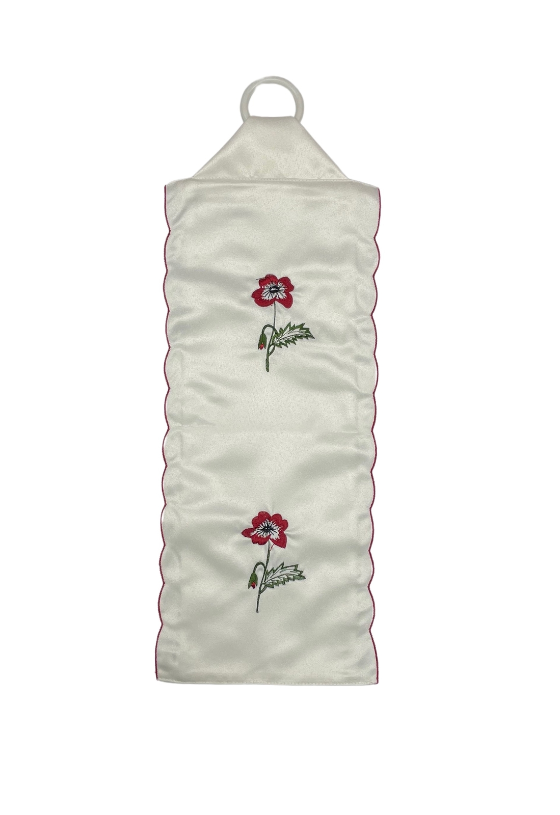 Toilet Roll Holder Fabric Bathroom Loo Storage Holds Two – Poppy Embroidered