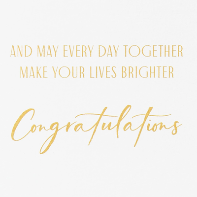 Papyrus Hochzeitskarte „Make Your Lives Brighter“ – Mit Metallfolie & Holzdetails, 11,4x15,2 Cm
