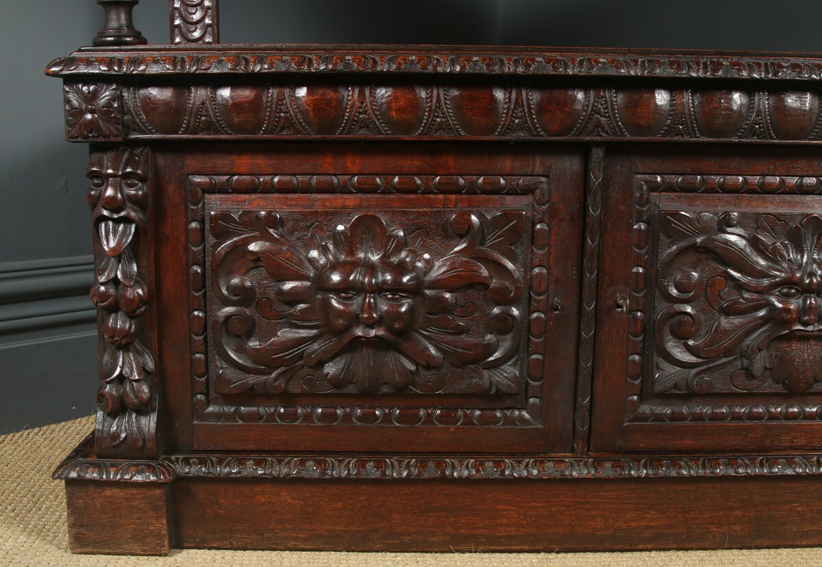 Antique English Victorian Carved Oak Green Man Buffet c1880 | eBay