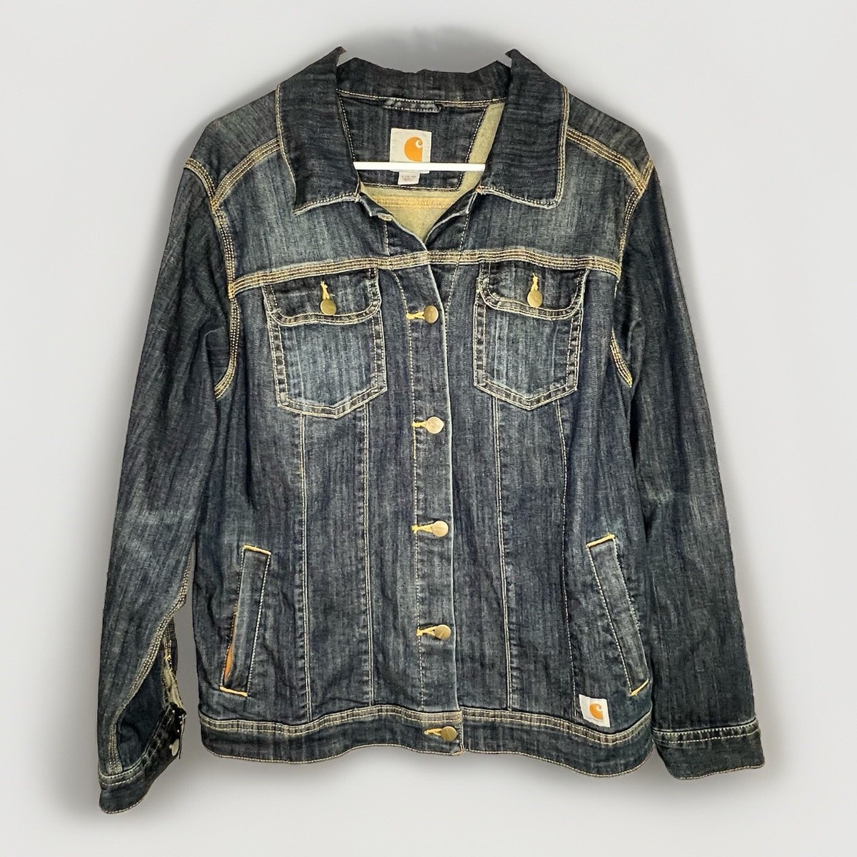 Carhartt Brewster Denim Jacket Womens Size Large Button Up