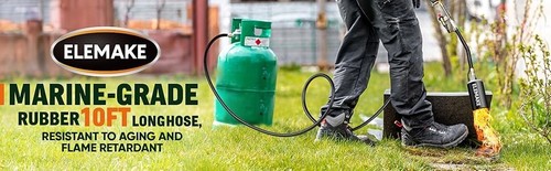 Propane Torch Self Igniting with Turbo Blast Trigger and Flow Valve 10 Foot Hose - Picture 11 of 11
