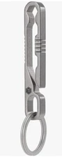 KeyUnity KM07 Titanium Keychain Pocket Clip with Hex Bit Driver, 2 in 1 Key Ring