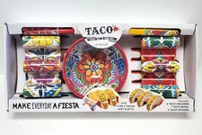 Prepara 9 Piece TACO SET Melamine Multi Taco Holders Spoons Bowl NEW Gift Box