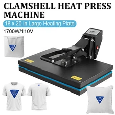 Heat Press Machine 16" x 20" Clamshell Sublimation Printer Transfer for T-shirt