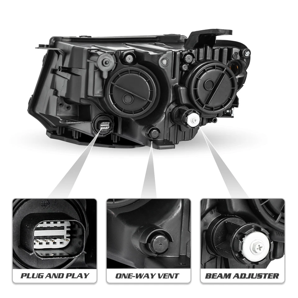 For 2017-2021 Jeep Compass Driver and Passenger Side Halogen Headlight Set LH+RH - Image 3 of 4