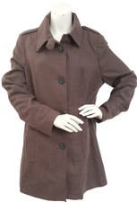 Lee Cooper Brown Wool Blend Single Breasted Coat Uk Size 16 New With Tags