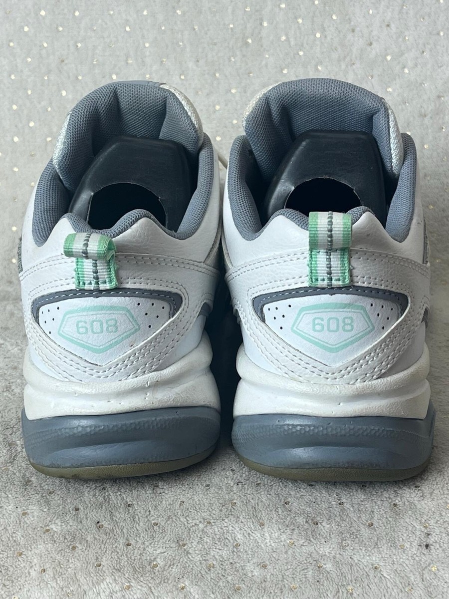 New Balance 608 White Gray Green Leather & Memory Comfort