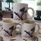3 Ceramic beige Cup Mug David Maass Mallard Duck Hunting Bird Flying Fowl — photo 3