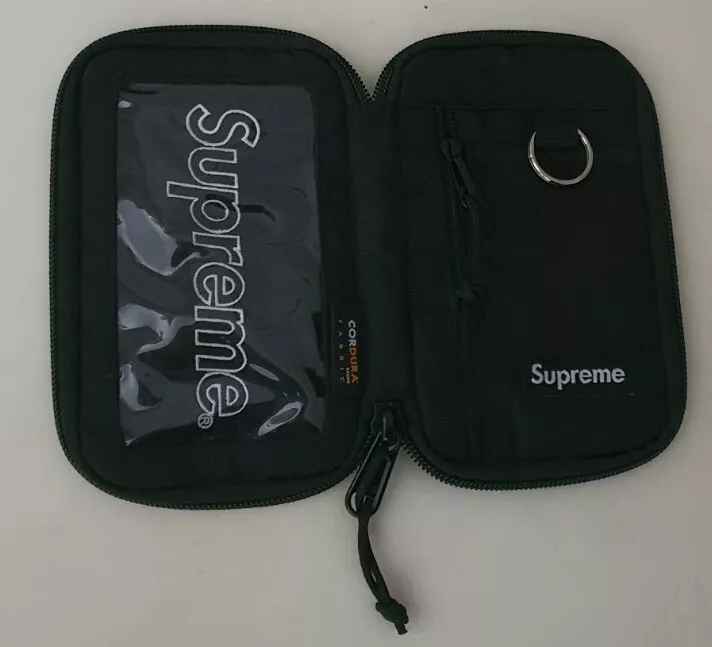 FW19 Supreme Noir Petite Pochette Zip Cordura Sac Nylon Portefeuille Imperméable