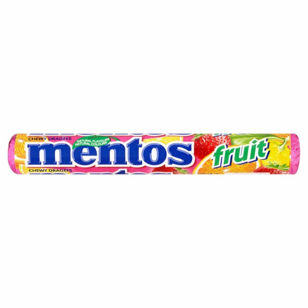 Mentos Fruits Stick - 38g - Pack of 12 (38g x 12 Sticks) (1.34 oz  x  12)