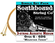 "Mountain Tenor" GDG String Set for 23" Scale 3-string Acoustic Cigar Box Guitar