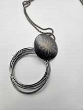 Long Daisy Gunmetal Necklace