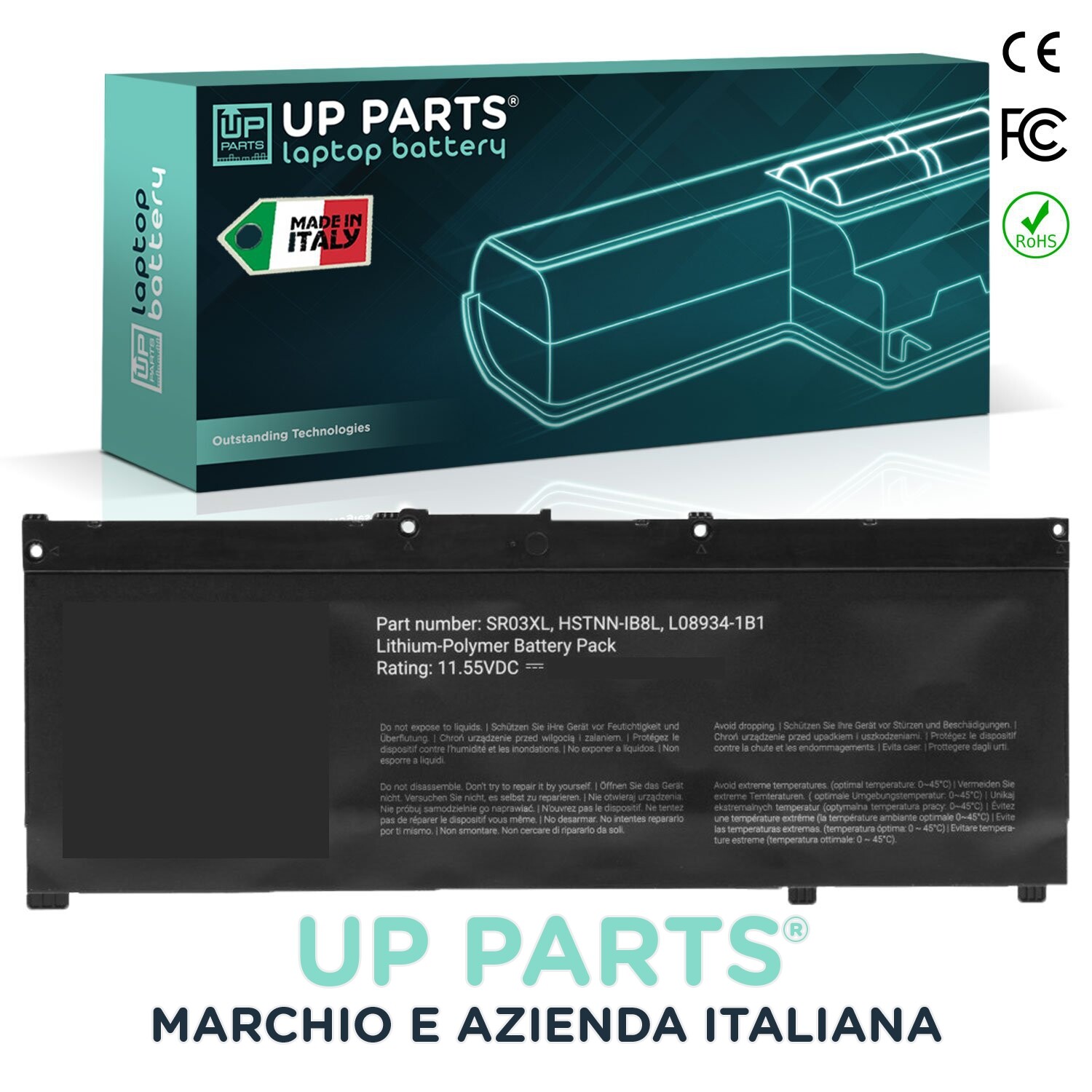 Ricambio Batteria HP SR03XL 4550mAh per Notebook Omen 17T