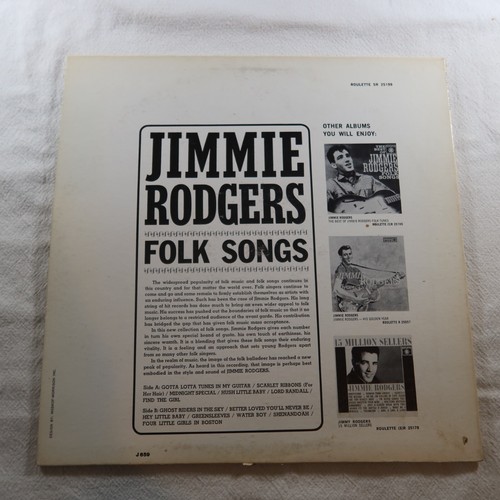 Jimmie Rodgers Folk Songs Record Album Vinyl LP - Picture 2 of 4