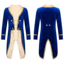 Kids Boys Tuxedo Carnival Jacket Long Sleeves Coat Photography Dress Up Court