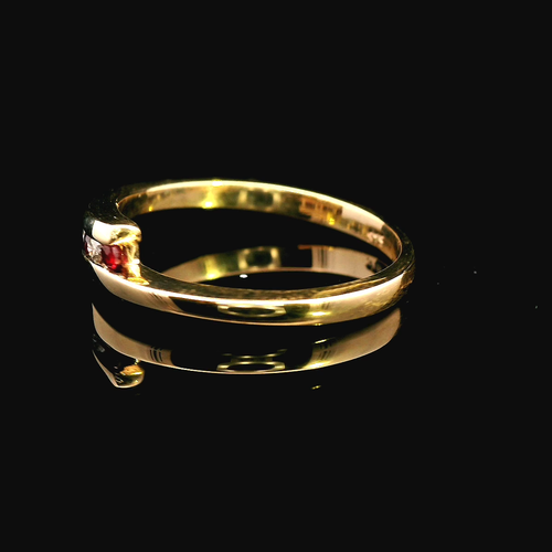 9ct Yellow Gold Ruby & Diamond Crossover Ring – Elegant & Timeless - Video 1 of 1
