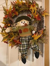 Welcome Fall Autumn Wreath - Scarecrow pre-owned,