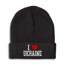 Beanies for Men I Love Ukraine I Love Winter Hats for Women Acrylic Skull Cap