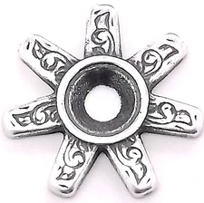 Spurs Bezel Concho in Antique Silver 3/4" 7785-12