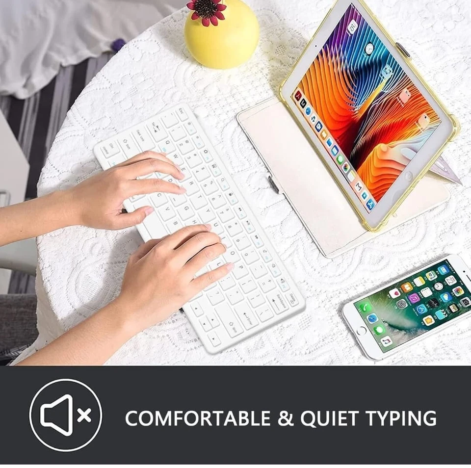 NEW SLIM WIRELESS BLUETOOTH KEYBOARD FOR IMAC IPAD ANDROID PHONE TABLET PC UK - Image 3 of 4