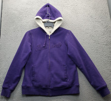 Carhartt Hoodie Women S Purple Sherpa Hood Ribbed Cuff  Hem Pouch Pocket Zipper