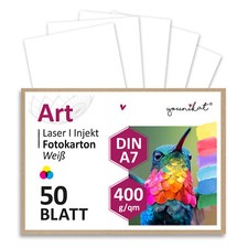 50er Set Bastelkarton I DIN A7 - 400 g I Kart...