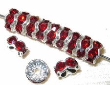 Sale 40 Swarovski Rondelle Beads 6mm Silver / Siam