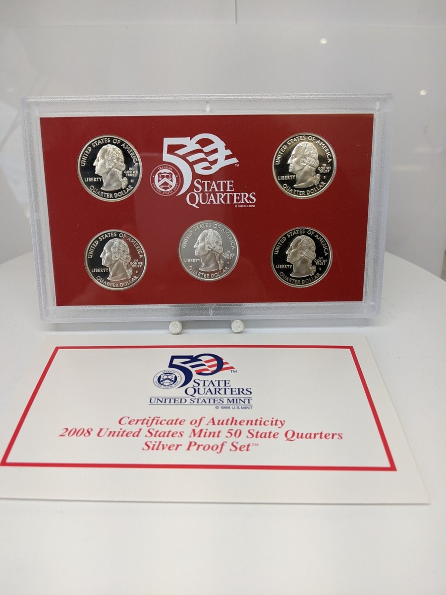 2008-S US Mint SILVER Proof QUARTER Set W/ Original Government