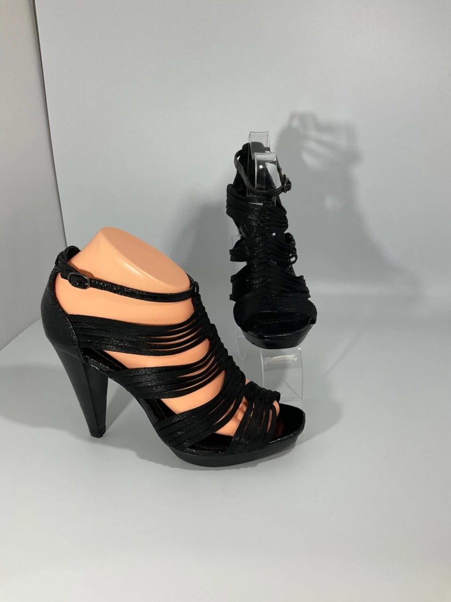 JASPER CONRAN size 5 38 black strappy high heeled shoes beautiful