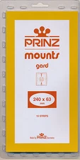 Prinz Scott Stamp Mount 63/240 mm - BLACK - Pack of 10 (63x240 63mm)  STRIP #939