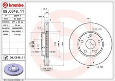 2x BREMBO Bremsscheibe Vorderachse für TOYOTA